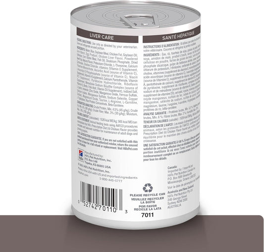 Hill'S Prescription Diet L/D Liver Care Wet Dog Food, Veterinary Diet, 13 Oz. Cans, 12-Pack