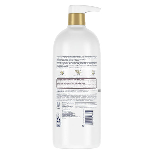 Dove Hair Therapy Conditioner Strength & Fullness Boost Strengthening Treatment For Thin, Fine Hair Sulfate Free Conditioner For 2X Visibly Fuller, Thicker Hair 33.8 Oz