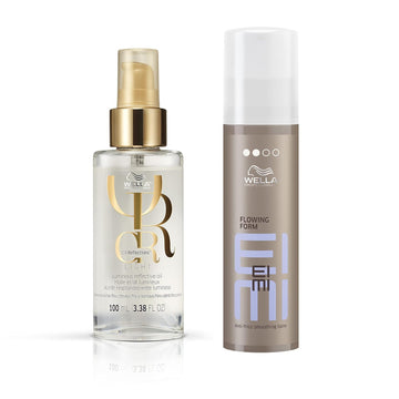 Wella Professionals Oil Reflections Light Luminous Reflective, Finishing Oil For Fine To Normal Hair + Eimi Flowing Form Anti-Frizz Smoothing Balm, For Frizzy And Damaged Hair, Hair Care Bundle