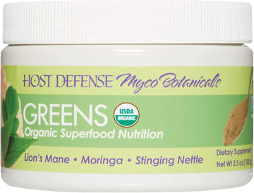 Host Defense, MycoBotanicals Greens Powder, Immune Support, Mushroom Supplement, 3., Plain