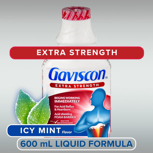 Gaviscon Heartburn Relief, Extra Strength Liquid Icy Mint 600 Ml