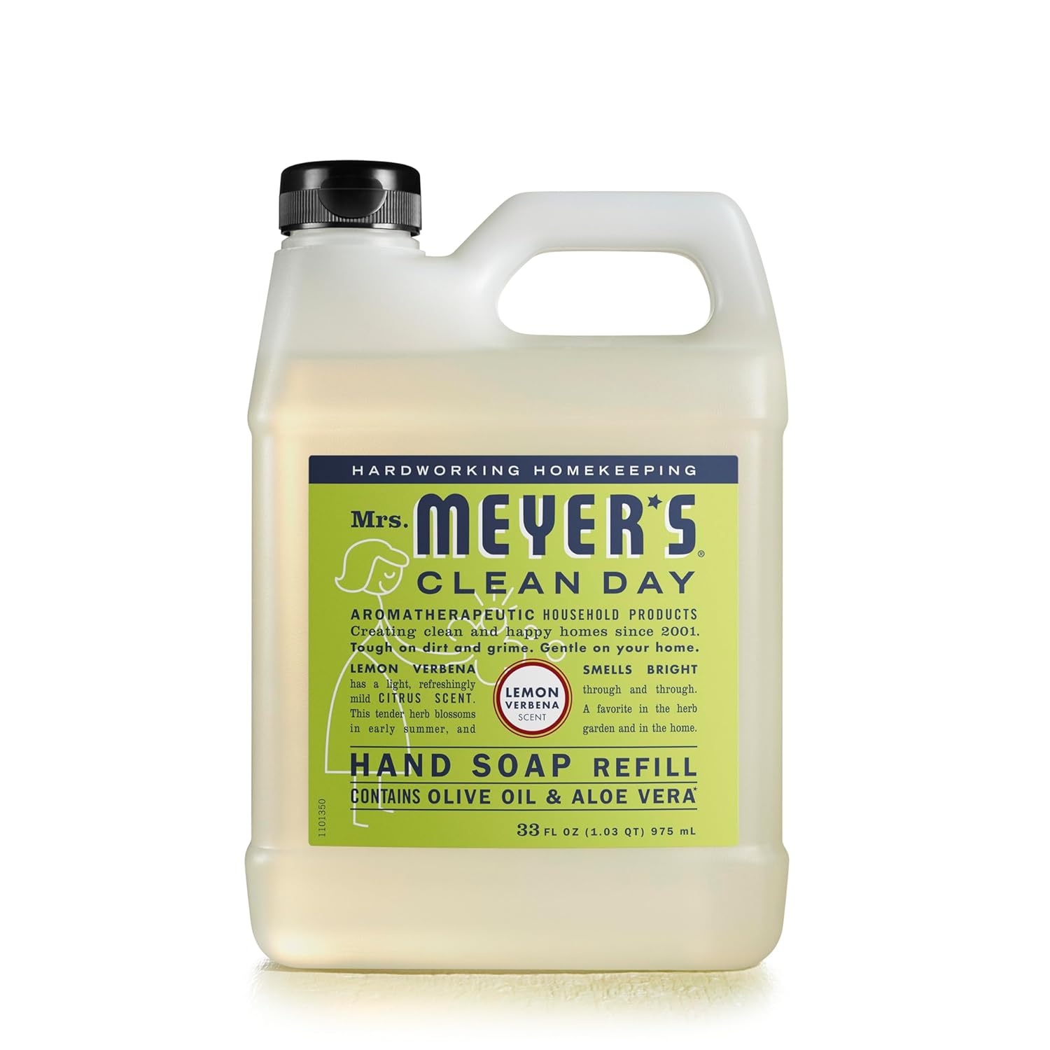 Mrs. Meyer'S Clean Day Liquid Hand Soap Refill, Cruelty Free And Biodegradable Formula, Lemon Verbena Scent, 33 Oz