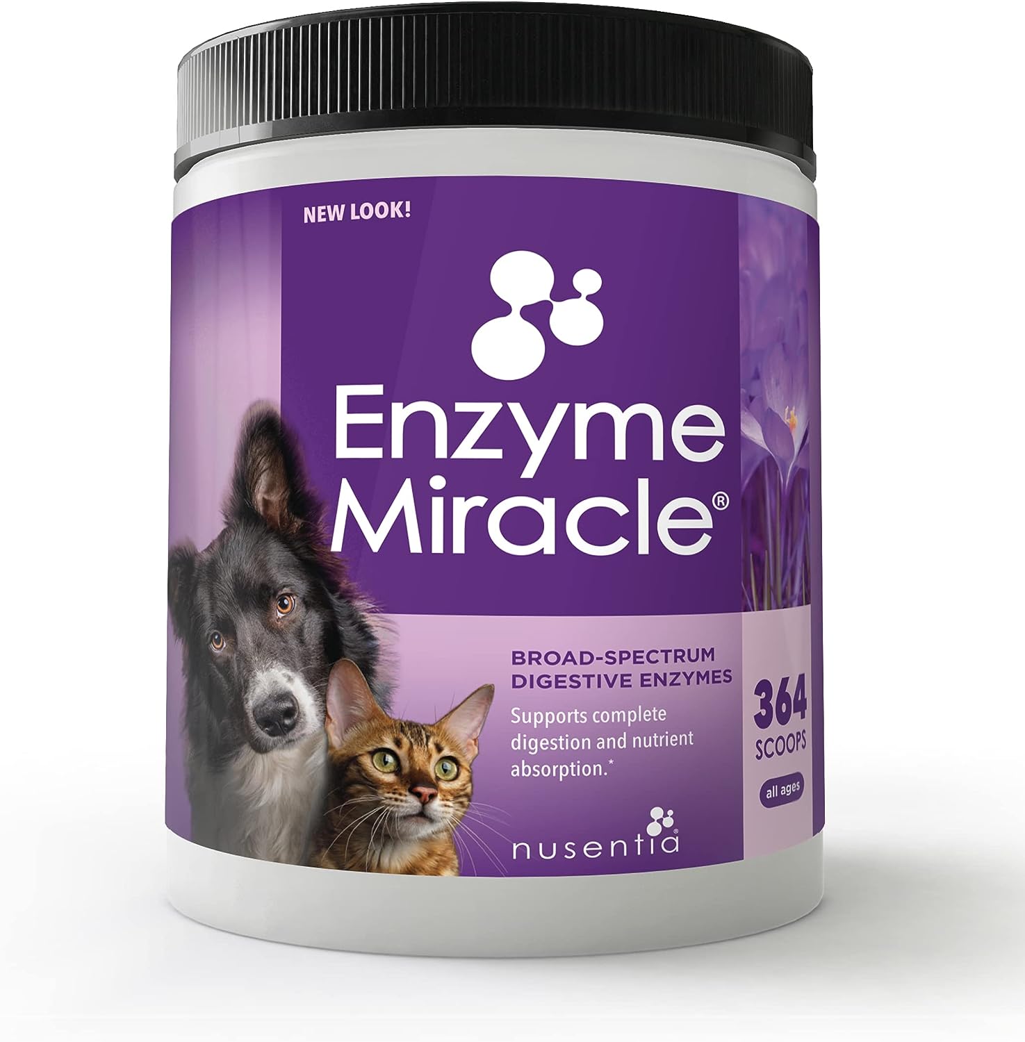 Enzymes for Dogs & Cats - Enzyme Miracle - Systemic & Digestive Enzyme Formula - Powder - 364 Servings - Vegetarian