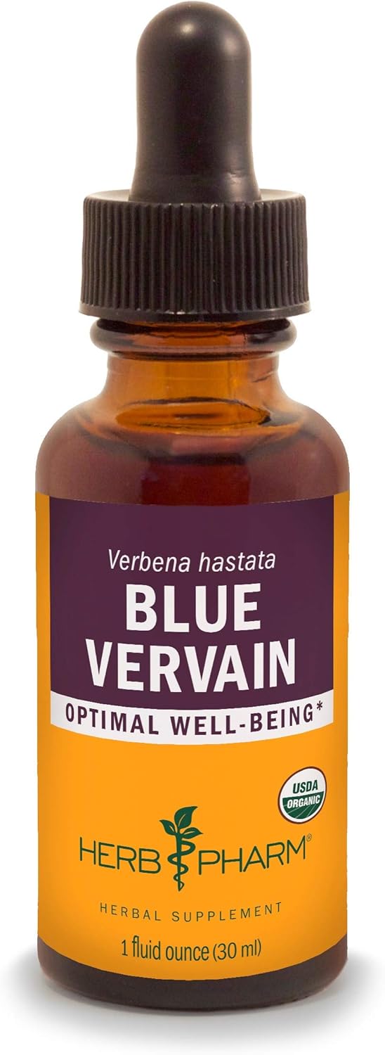 Herb Pharm Certified Organic Vervain Liq Extract, Blue, 1