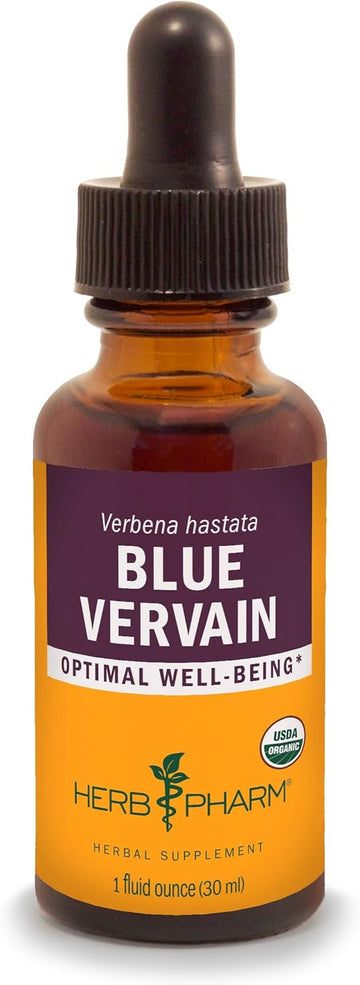 Herb Pharm Certified Organic Vervain Liq Extract, Blue, 1