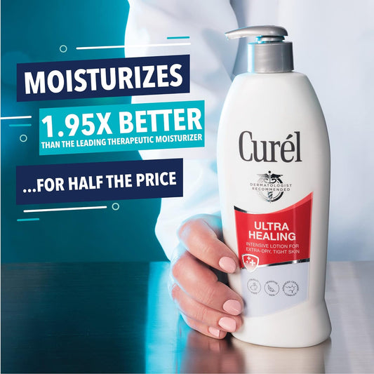 Curel Ultra Healing Lotion, Hand and Body Moisturizer for Extra Dry Skin, with Advanced Ceramide Complex and Hydrating Agents, for Tight Skin, 20 Ounces