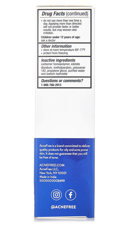 Acne Free Adapalene Gel 0.1%, Once-Daily Topical Retinoid Acne Treatment, 30 Day Supply, 0.5 Ounce