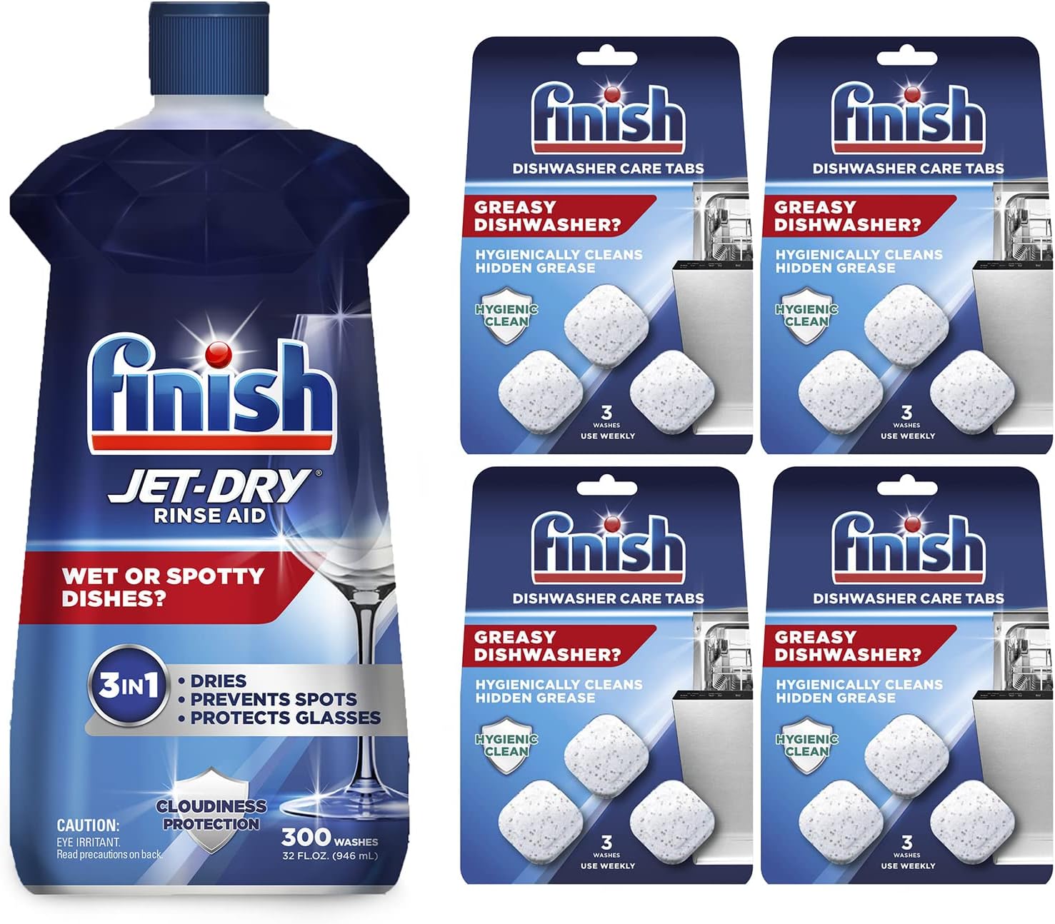 Finish Jet-dry, Rinse Agent, Ounce Blue 32 Fl Oz (Packaging May Vary