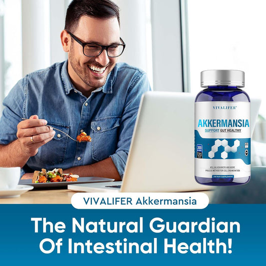 300 Billion Afu Akkermansia Probiotic Supplement - 120 Capsules 2 Month Supply Supports Digestive, Immune & Overall Health - Increases Glp-1 Production - For Men & Women