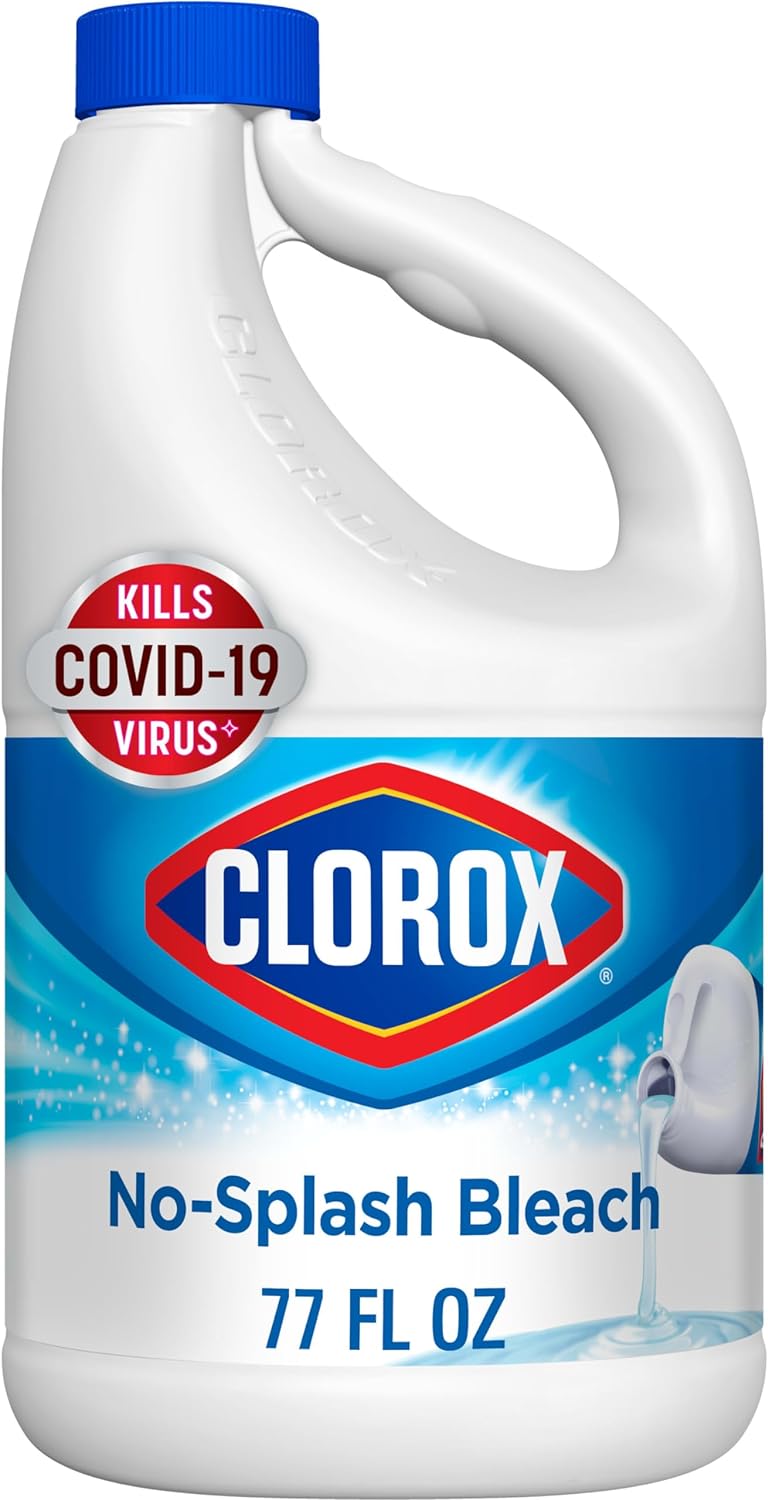 Clorox Splash-Less Bleach1, Disinfecting Bleach, Regular 77 Fluid Ounce Bottle (Package May Vary)