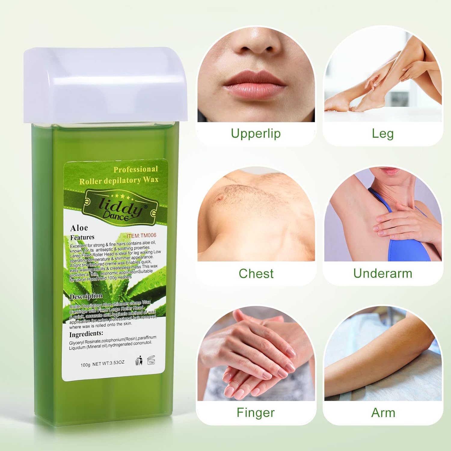 Liddy Dance Hair Removal Wax, Wax Refill, Soft Wax Roller Cartridge For Roll On Waxing Kit, Aloe Depilatory Rolling Wax For Sensitive Skin, 4 Pack (14.1 Oz) : Beauty & Personal Care
