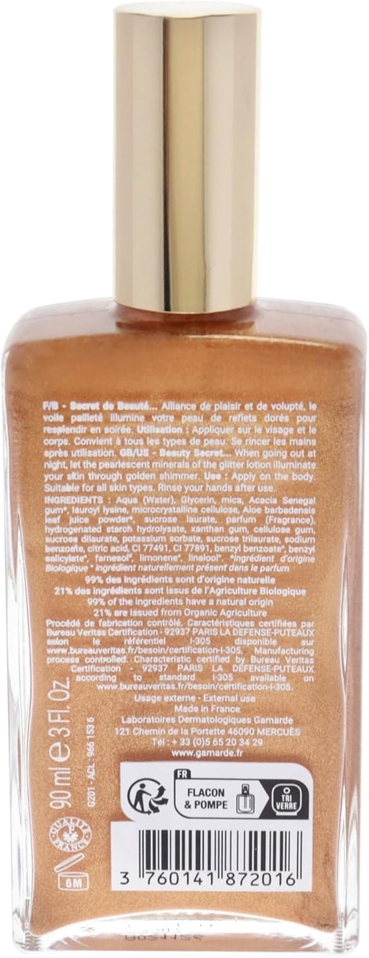 Golden Glittering Lotion Body By Gamarde For Women - 3 Oz Body Lotion