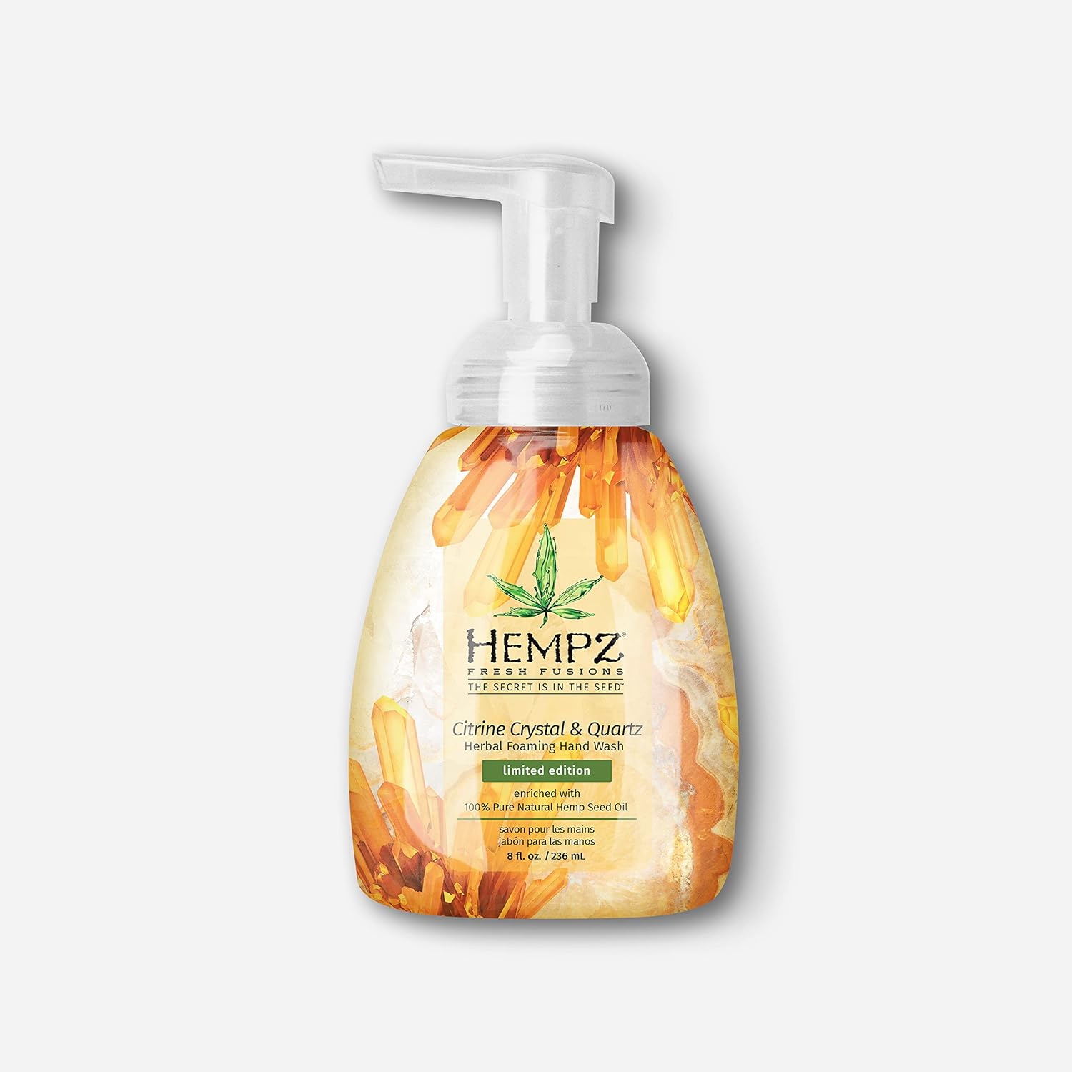 Hempz, Limited Edition Citrine Crystal & Quartz Foaming Hand Wash, 8 Oz