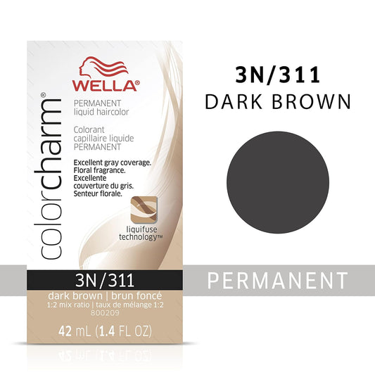 Wella Professionals Invigo Brilliance Color Protection Shampoo & Conditioner, For Fine Hair + Wella Colorcharm Permanent Liquid Hair Color For Gray Coverage, 3N Dark Brown