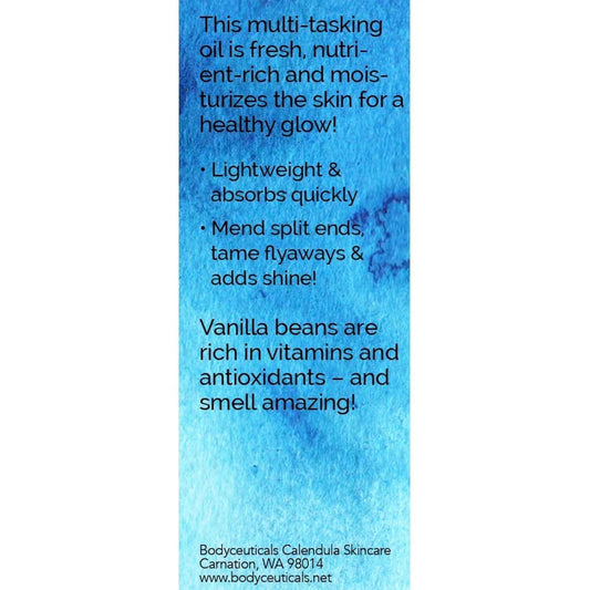 Vanilla And Avocado Body And Hair Oil With Jojoba And Olive – Vegan, Non-Gmo, Food Grade, Gluten-Free, Wheat-Free – 3.5 Oz Pump Bottle