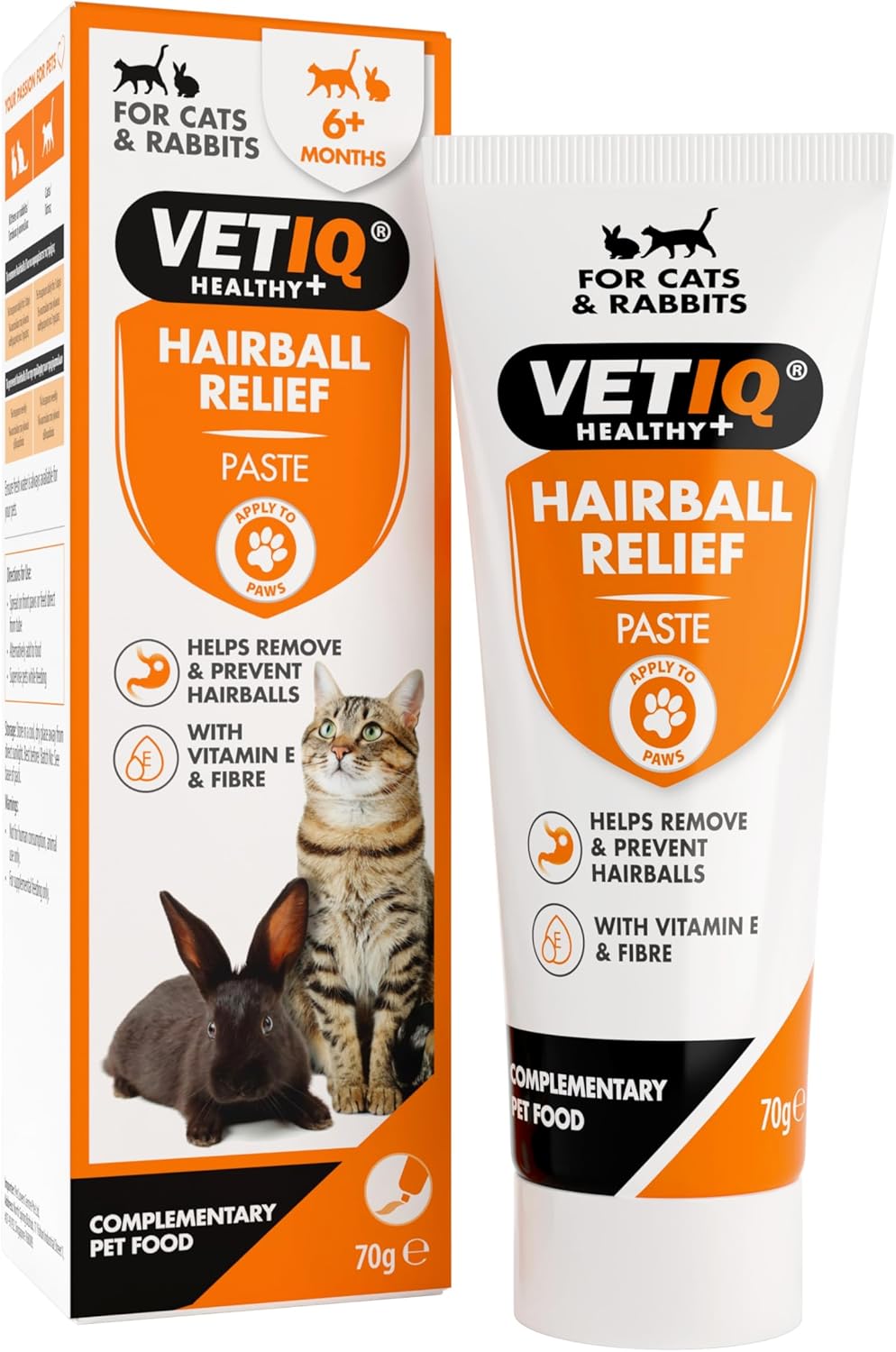 VETIQ Hairball Relief Paste With Vitamin E & Fibre For Cats & Rabbits 6+ Months, Helps Remove & Prevent Hairballs, 70 g?1506