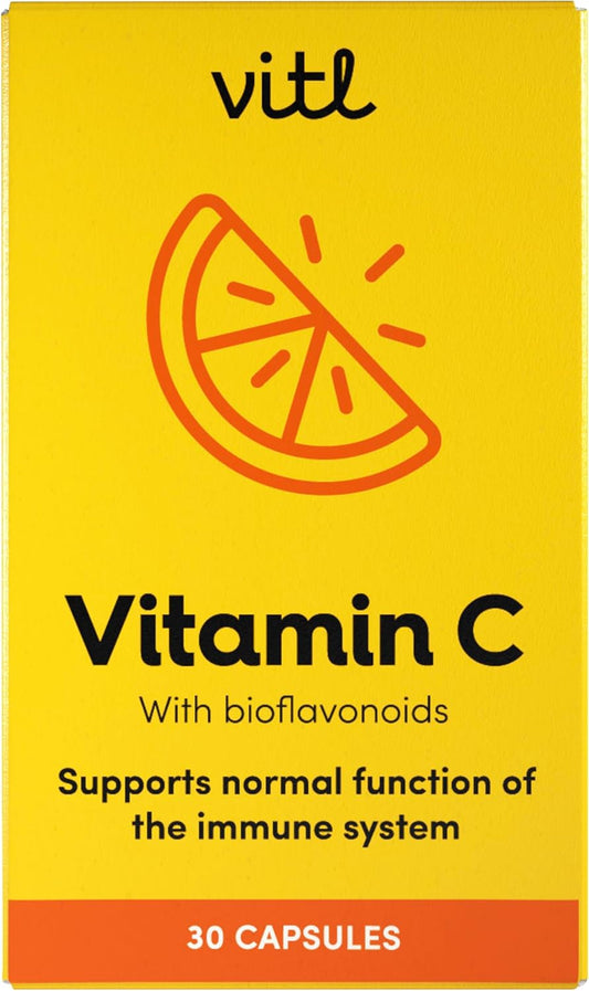 Vitl Vitamin C 500mg Supplement - 30 Vegan Easy to Swallow Capsules - Support Normal Functioning of The Immune System - 1 Month Supply : Amazon.co.uk: Health & Personal Care