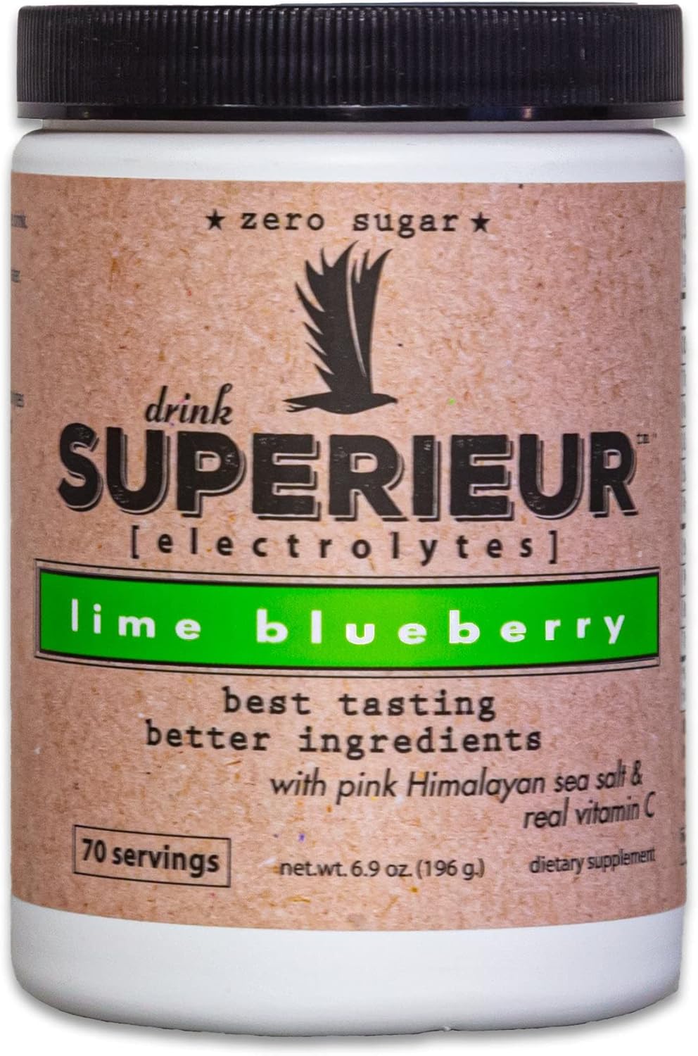 Superieur Electrolytes–Plant Based Electrolyte Supplement W/Sea Minerals For Hydration & Recovery–Keto Friendly, Non-Gmo, Zero Sugar, Vegan, Healthy Sports Drink Powder–Lime Blueberry (70 Servings)