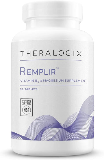 Theralogix Remplir Nutritional Supplement - 90-Day Supply - B12 Vitamin & Chelated Magnesium Supplement - Supports Heart Health, Bone Health & More - NSF Certified - 90 Tablets