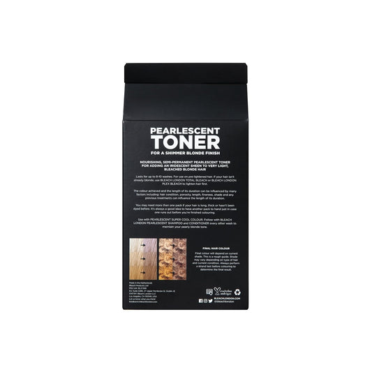 Bleach London Pearlescent Toner Kit: Neutralise Yellows & Achieve Pearly Blonde Colour, Ammonia-Free Semi-Permanent Toner For Bleached Blonde Hair, Includes Colourant, Developing Lotion, And Mask
