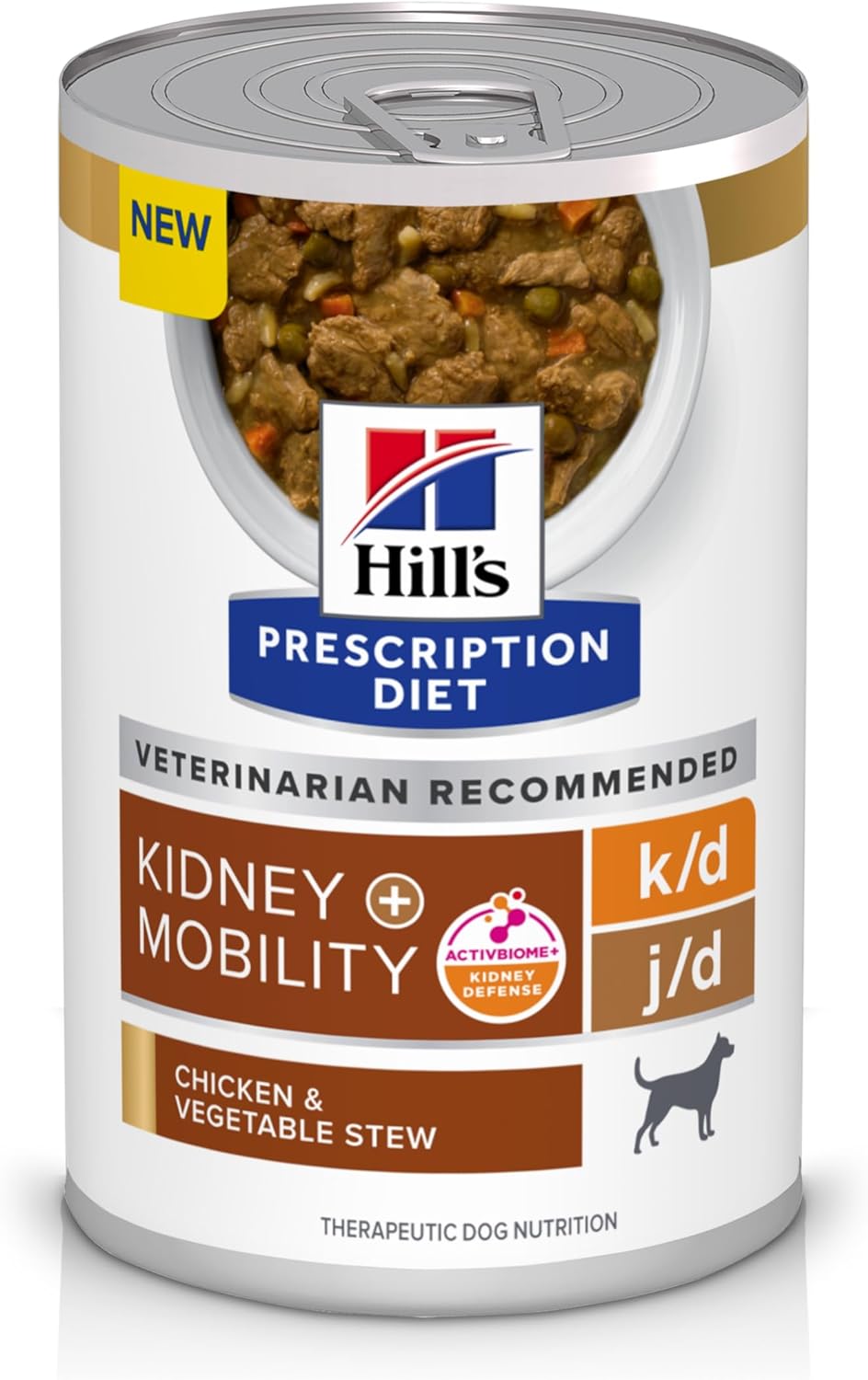 Hill'S Prescription Diet K/D Kidney Care + J/D Joint Care Chicken & Vegetable Stew Flavor Wet Dog Food, Veterinary Diet, 12.5 Oz. Cans, 12-Pack