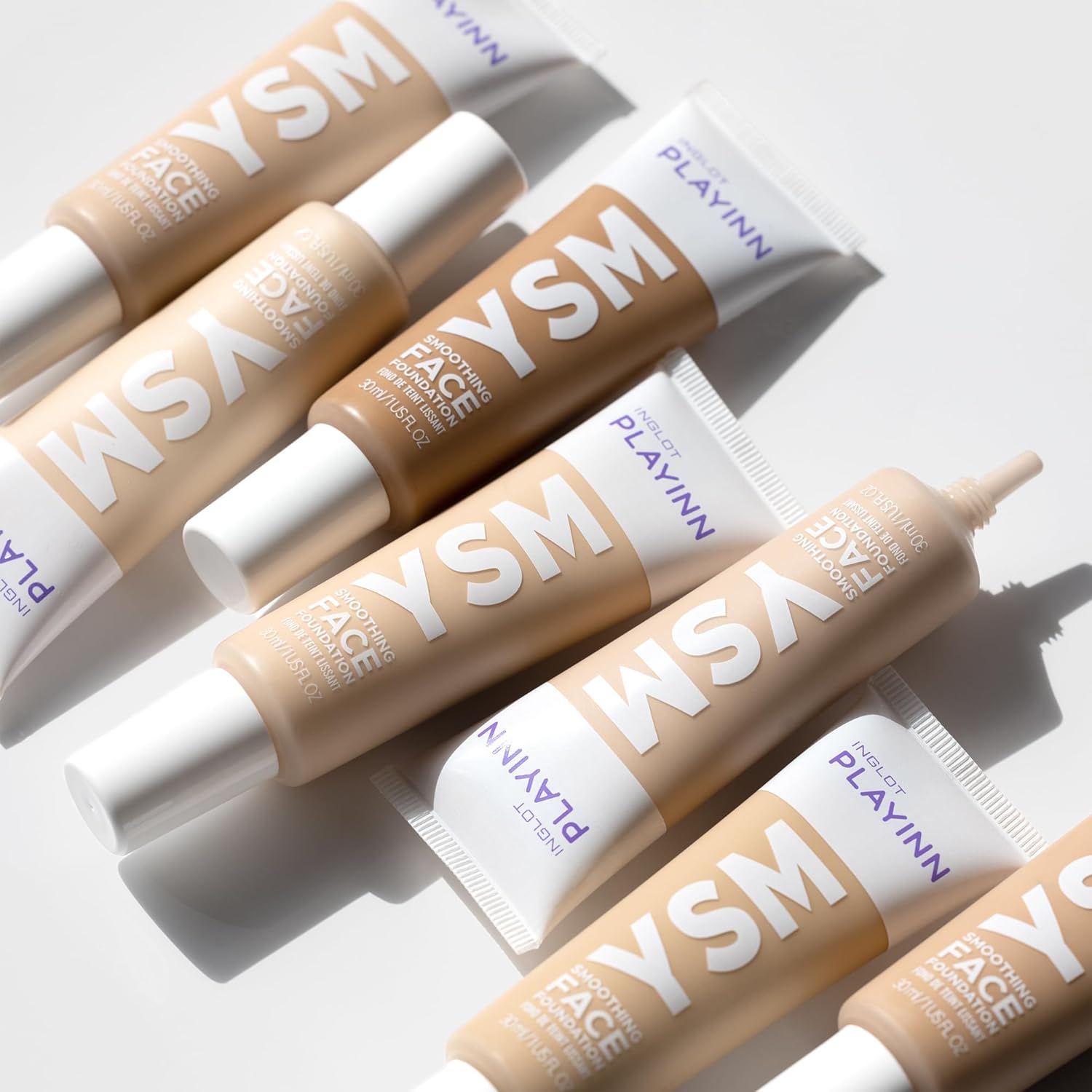 Inglot Playinn Ysm Smoothing Face Foundation - Lightweight Mattifying Foundation | For A Natural Finish And Silky Smooth Skin | Moisturises The Skin Thanks To Peach Extract | 30 Ml | 41