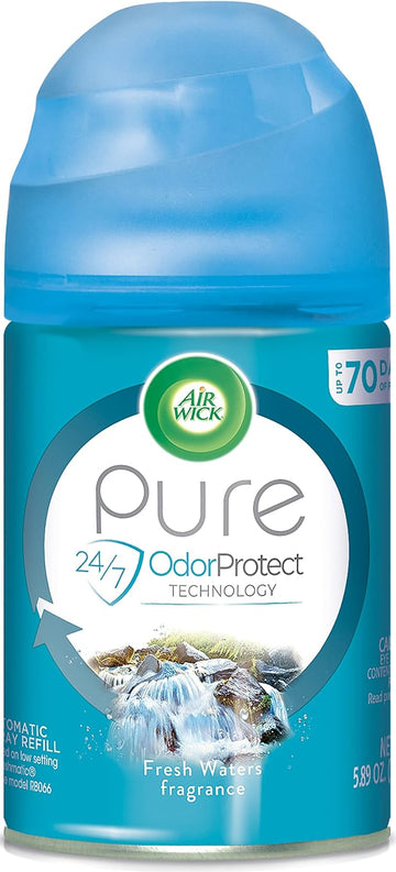 Air Wick Automatic Air Freshener Spray Refill, 1ct, Fresh Waters, Odor Neutralization, Essential Oils