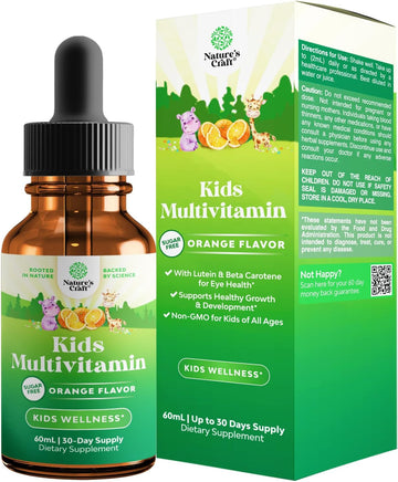 Liquid Multivitamin For Kids Immunity Support - Yummy Toddler Multivitamin Supplement With A C D3 E B6 And D3 Liquid Vitamins For Kids Of All Ages - High Absorption Kids Liquid Multivitamin