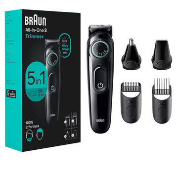 Braun All-In-One Style Kit Series 3 3450, 5-In-1 Trimmer For Men With Beard Trimmer, Ear & Nose Trimmer, Hair Clippers & More, Ultra-Sharp Blade, 40 Length Settings And Washable