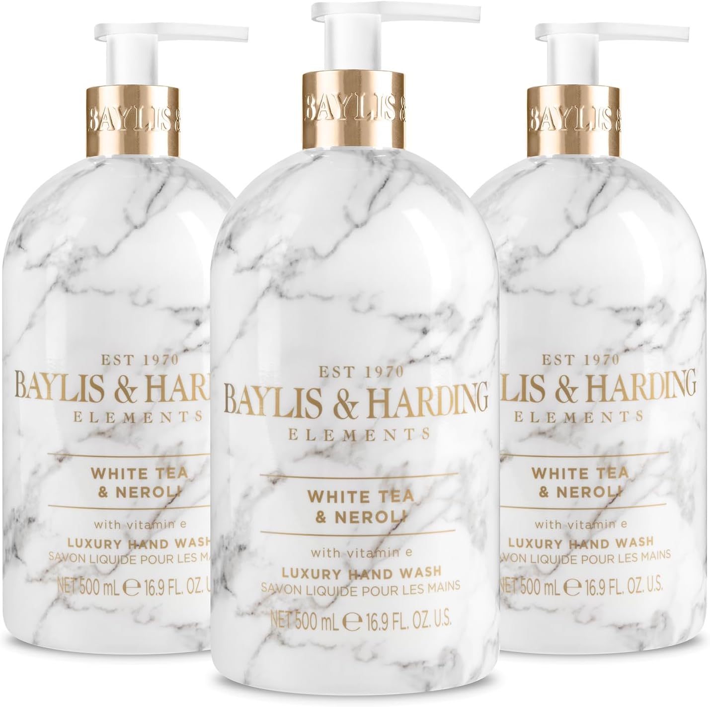 Baylis & Harding Elements White Tea & Neroli Luxury Body Wash, 500 Ml (Pack Of 4) - Vegan Friendly