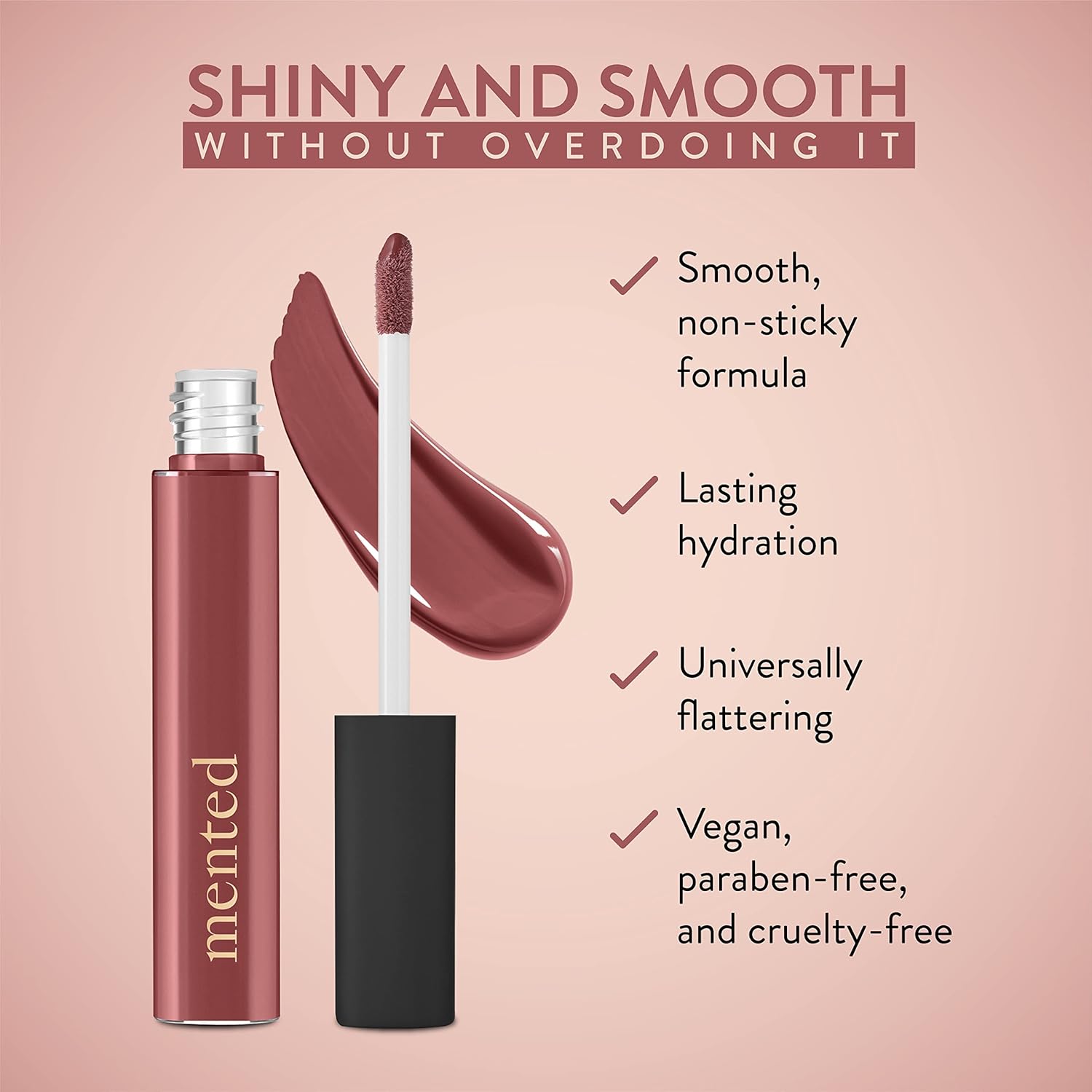 Mented Cosmetics Lip Gloss For Women Tinted Lip Balm Stain, Long Lasting Buildable Moisturizing Lipgloss Lipstick Topper, Made In Usa, Cruelty Free Vegan Makeup, Berry Me : Beauty & Personal Care