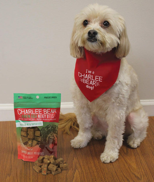 Charlee Bear Meaty Bites Dog Treats, Salmon & Sweet Potatoes, 2.5Oz