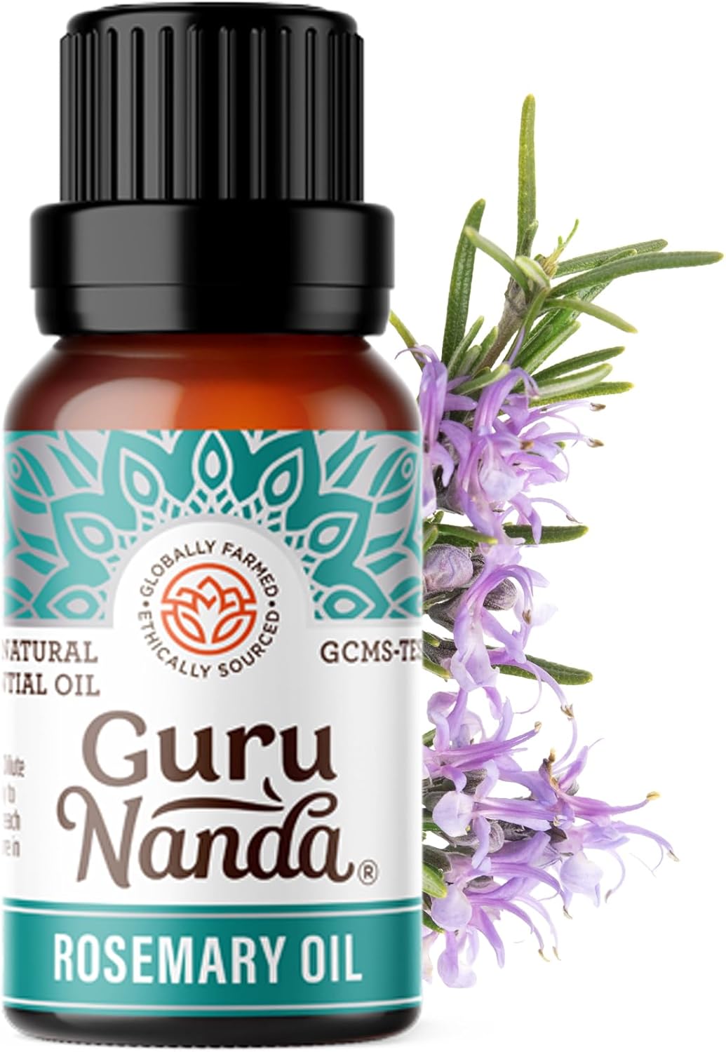 Gurunanda Rosemary Essential Oil - 100% Pure & Natural, Undiluted, Non-Gmo - For Hair, Skin & Aromatherapy Diffuser - 15Ml