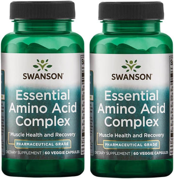 Swanson Ajipure 9 Essential Amino Acid Formula Pharmaceutical Grade 60 Veg Capsules (2 Pack)
