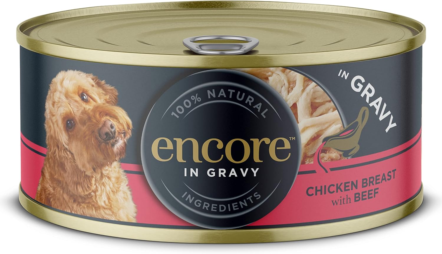 Encore 100% Natural Wet Dog Food, Grain Free Chicken with Beef in Gravy Pack of 12 x 156g Tins?ENC3412-4SC