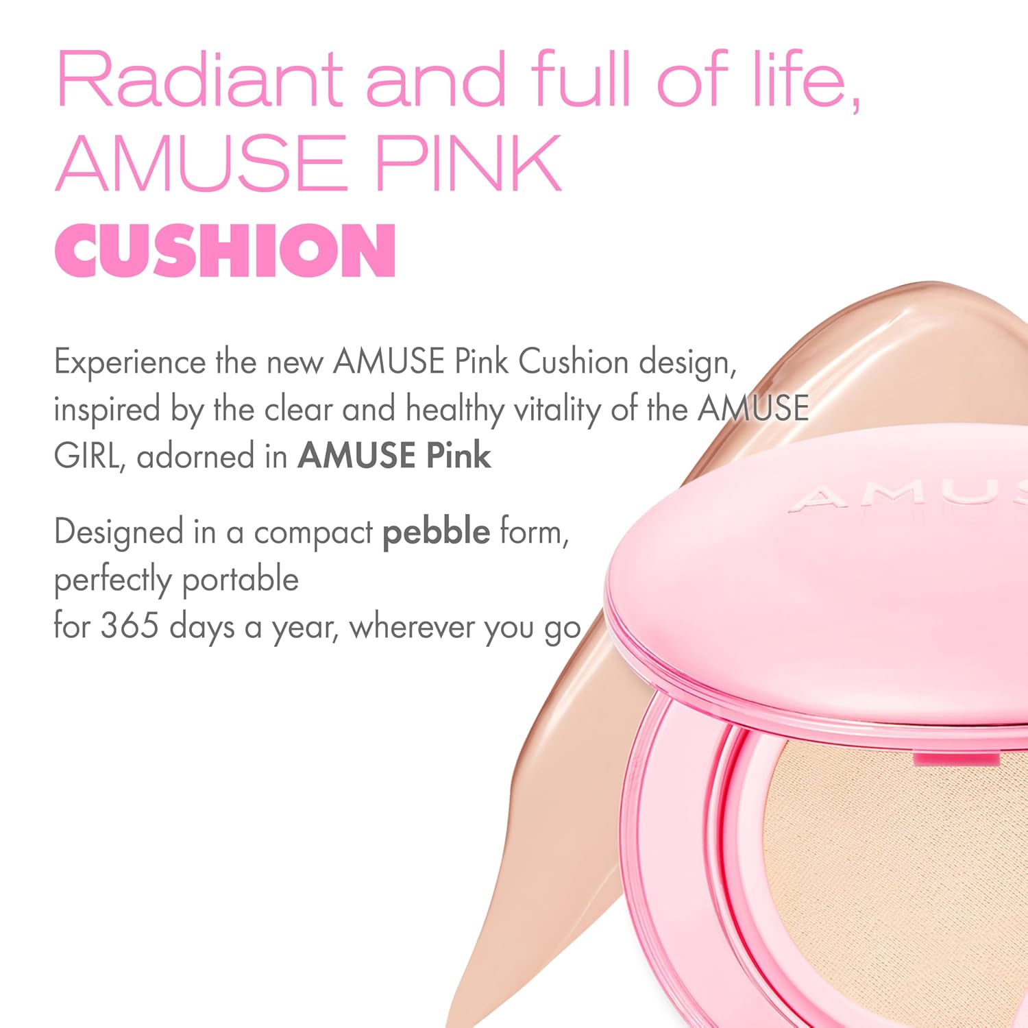 Amuse Seoul Dew Power Vegan Cushion [Refill] 01 Pure | Clear Pink Beige | Dewy, Glow, Long-Lasting, Clean Beauty, Lightweight, Natural Look, Foundation For Sensitive Skin, Hydrating Cushion : Beauty & Personal Care