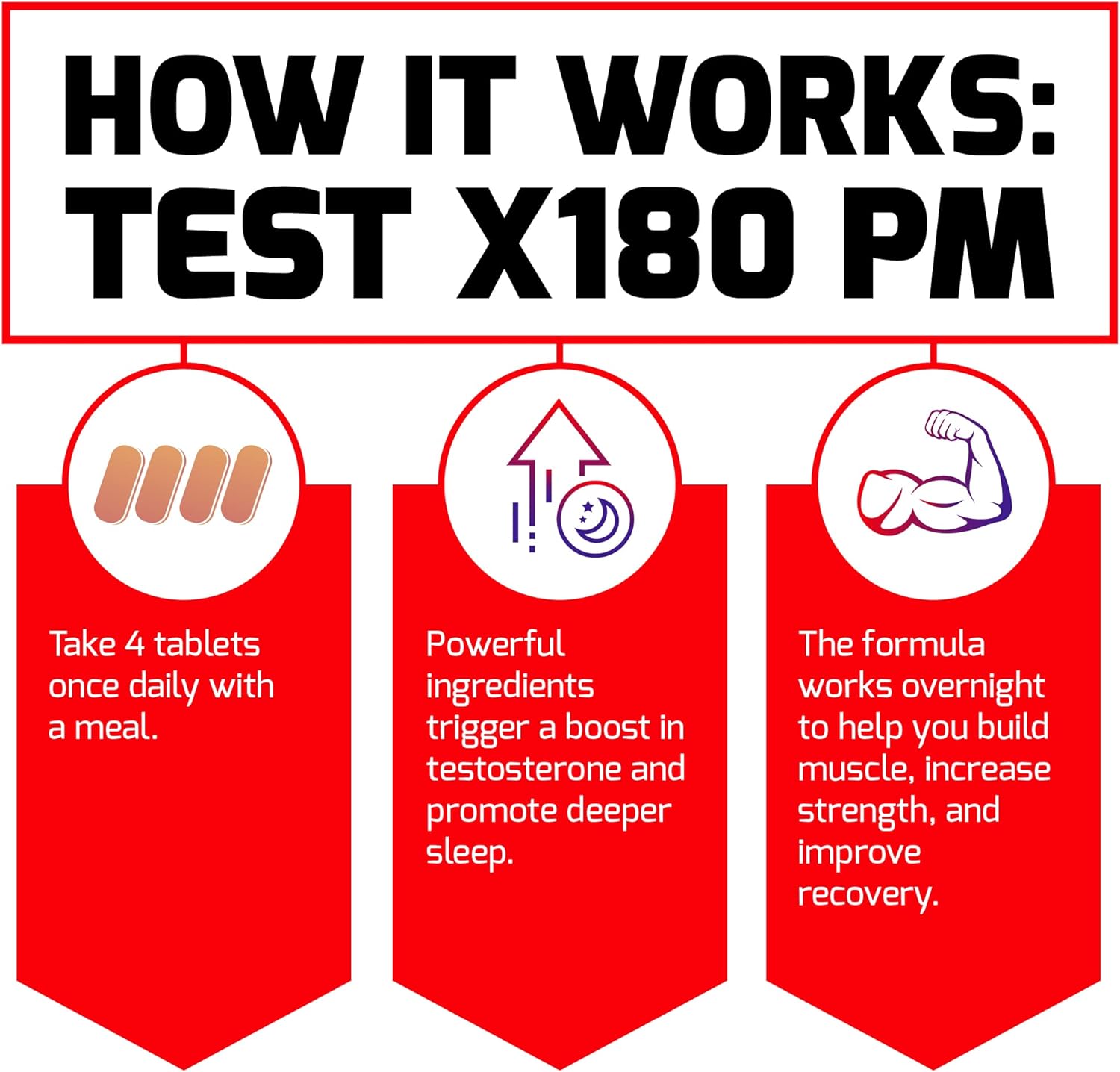 Force Factor Test X180 Pm, 2-Pack, Testosterone Booster For Men, Overnight Testosterone Supplement To Build Muscle, Increase Strength, And Promote Deeper, Healthier Sleep And Recovery, 240 Tablets