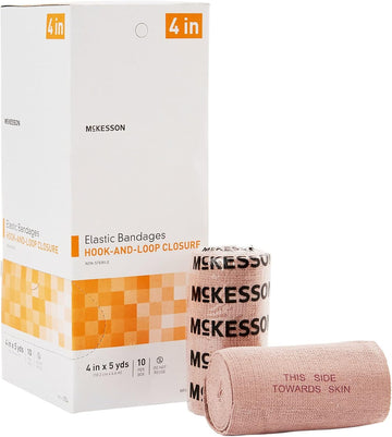 Mckesson Elastic Bandage, Non-Sterile, Hook And Loop Closure, 4 In X 5 Yds, 10 Count, 1 Pack