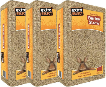 Extra Select Barley Straw Bedding - Soft Animal Bedding for Rabbit, Tortoise, and More - 2 kg (Pack of 3) :Pet Supplies