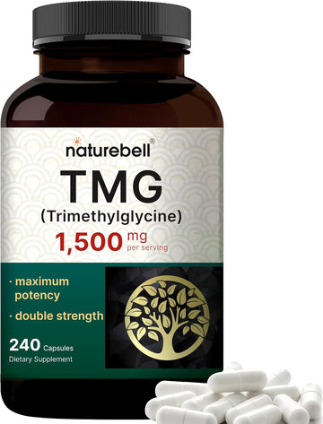 Naturebell Tmg Supplements 1,500Mg, 240 Capsules | Max Strength Betaine Anhydrous Trimethylglycine – Supports Healthy Homocysteine Balance, Heart & Liver Health – Non-Gmo, Gluten Free