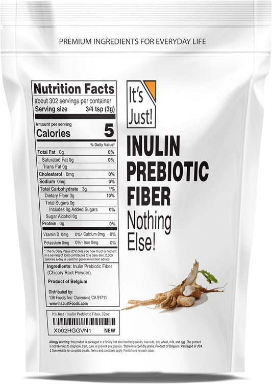 It'S Just! - Inulin Prebiotic Fiber Sweetener, Product Of Belgium, Chicory Root Powder (2 Pound)