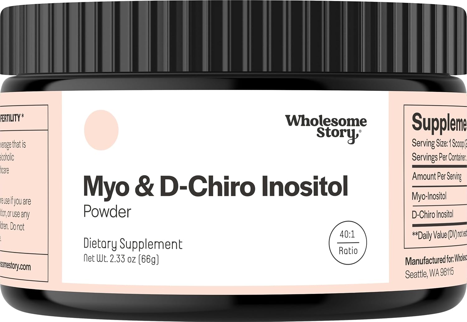 Myo-Inositol & D-Chiro Inositol Supplement Powder For Women | Hormonal Balance & Healthy Ovarian Function Support | Vitamin B8 | Great Alternative To Capsules | 40:1 Ratio | 30 Servings