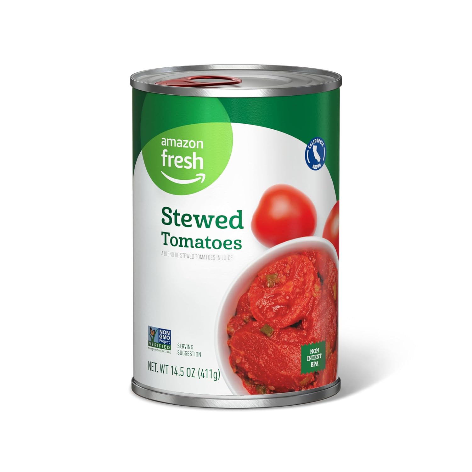 Amazon Fresh, Stewed Canned Tomatoes, 14.5 Oz (Previously Happy Belly, Packaging May Vary)