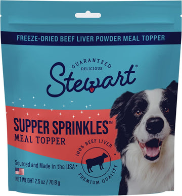 Stewart Beef Liver Supper Sprinkles, Dog Food Toppers, Beef Liver, 2.5 Oz. Resealable Bag, Made In Usa, Products For Dogs