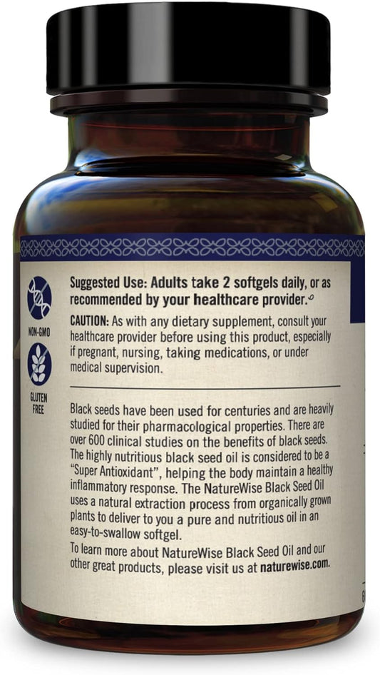 NatureWise Black Seed Oil - 1250mg Per Serving, 100% Natural Extractio