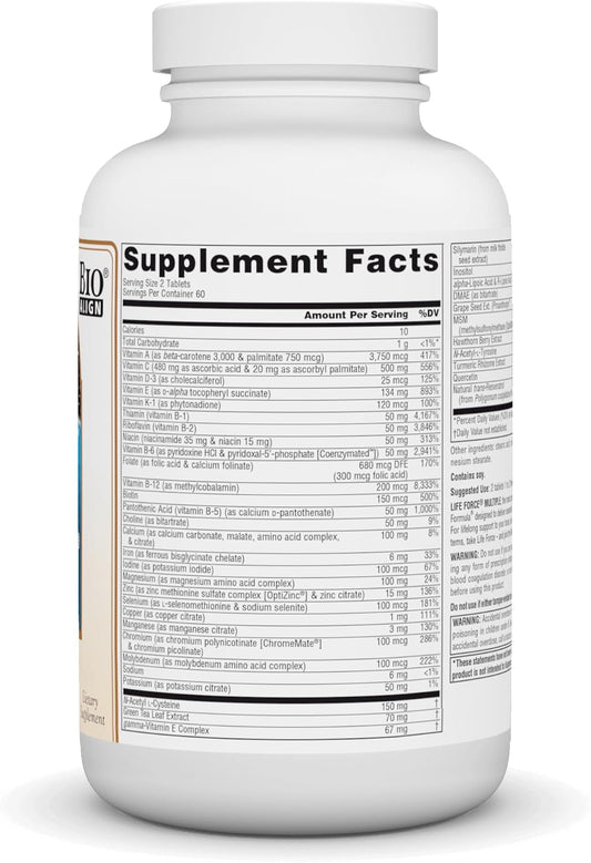 Source Naturals Life Force Multiple Daily Multivitamin High Potency Essential Vitamins, Minerals, Antioxidants & Nutrients - Energy & Immune Boost - 120 Tablets