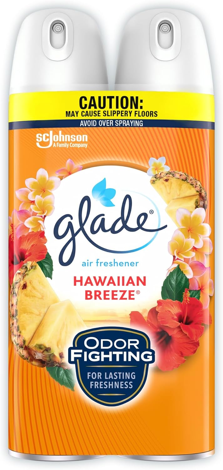 Glade Air Freshener Odor Fighting Room Spray, Hawaiian Breeze, 8.3 oz, 2 Count