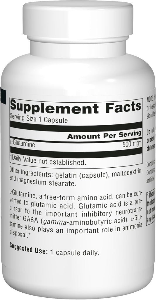 L-Glutamine - Free Form Amino Acid That Supports Metabolic Energy - 100 Capsules