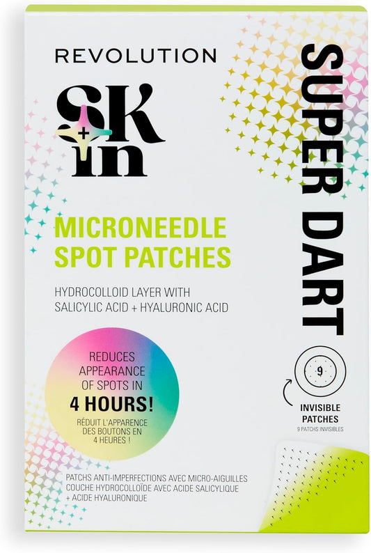 Revolution Skin, Super Dart Microneedle Salicylic Acid Hydrocolloid Spot Patches, Pimple Patches, Vegan & Cruelty-Free, 9 Patches