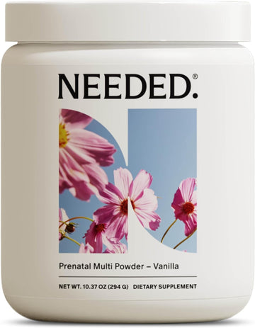 Needed. Vanilla Multivitamin Powder for Prenatal, Pregnancy, Breastfeeding, Postpartum | Expertly-Formulated & Third-Party Tested | 30-Day Supply